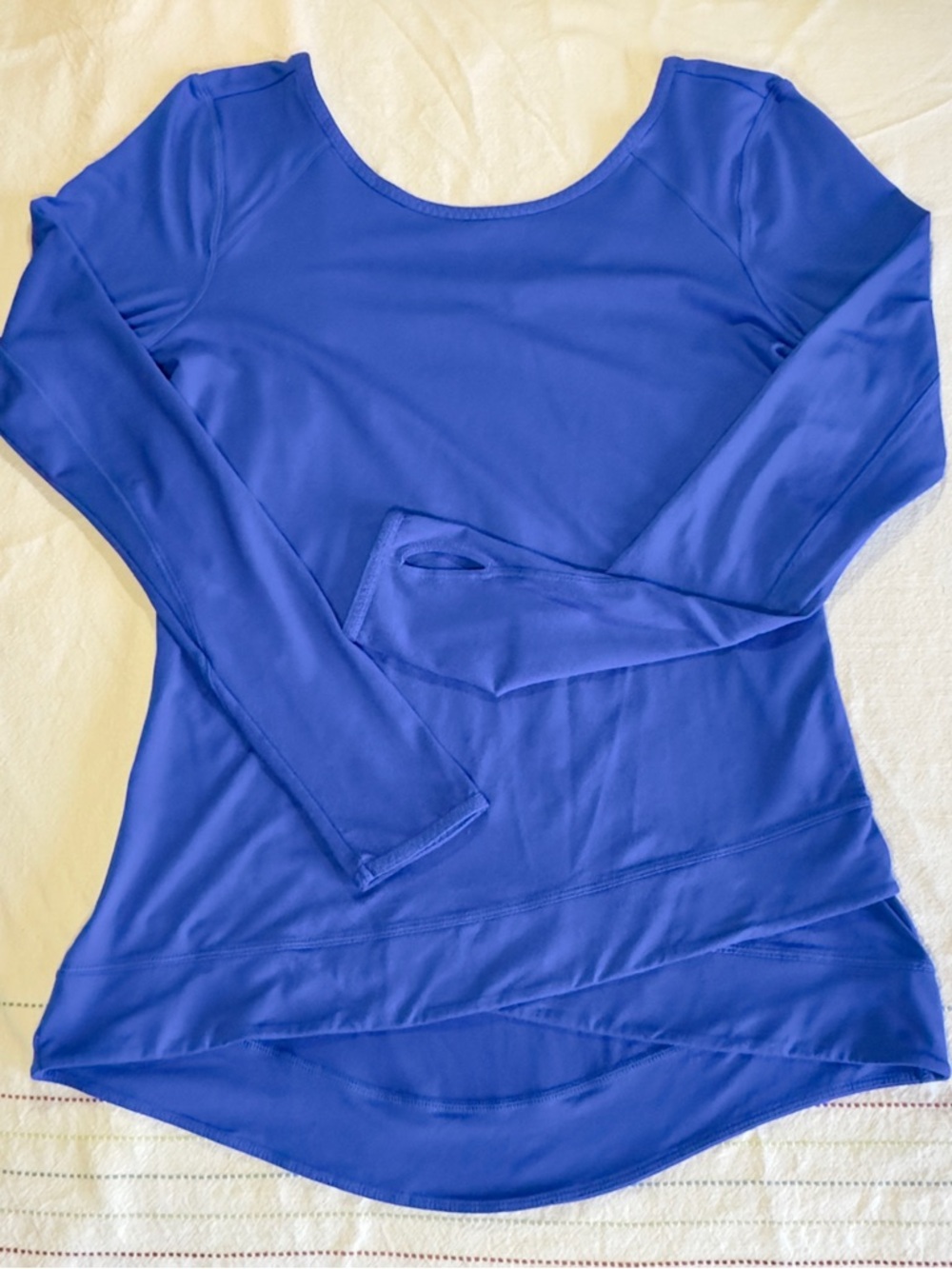 Zella Royal Blue Scoop-Neck Long Sleeve Top Size Small